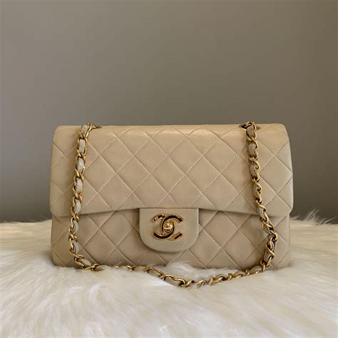 chanel beige flap|vintage Chanel full flap bag.